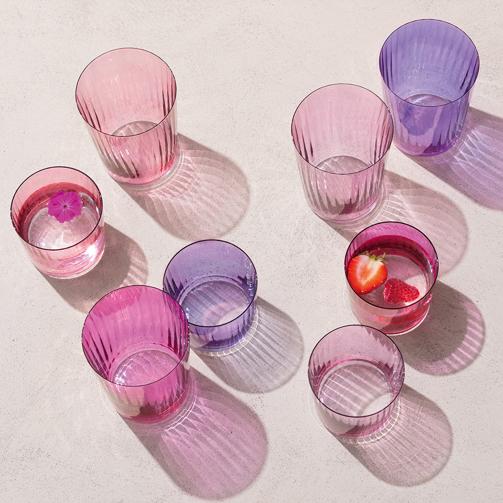 colorful glassware trend via wallflower blog