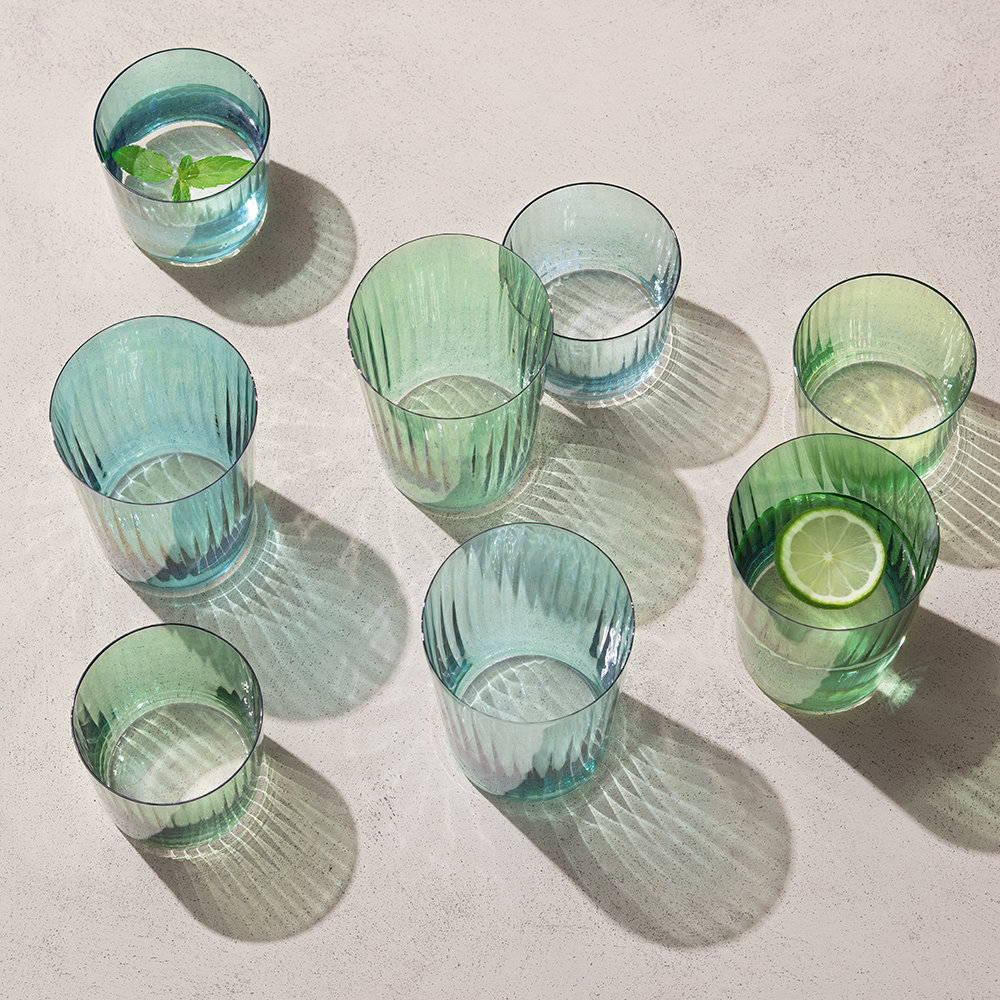 colorful glassware trend via wallflower blog