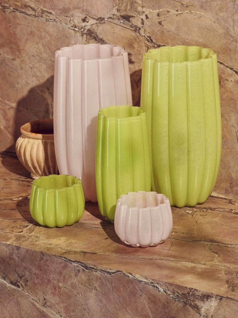 POLSPOTTEN melon vases - colorful glassware