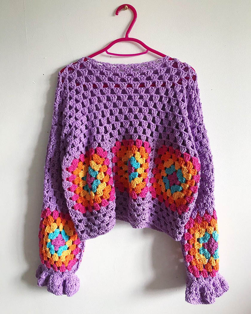 crochet crop sweater by Realm Designs