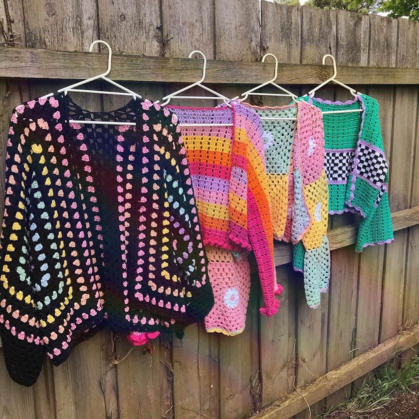 crochet cardigans by @electric.threadz