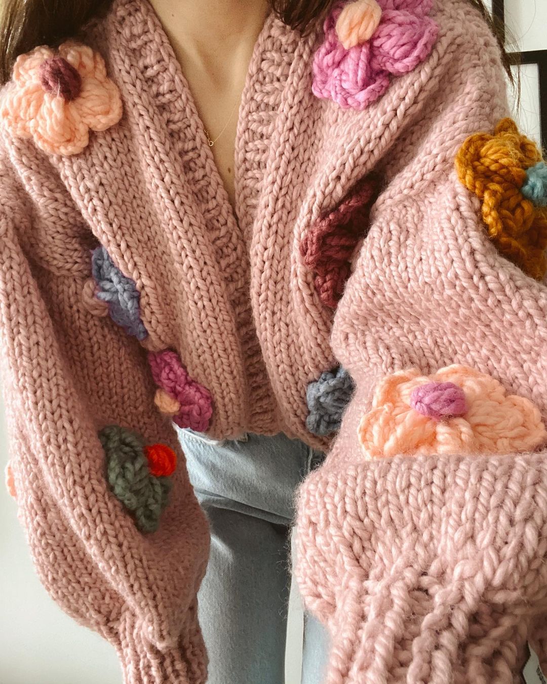 Colorful Chunky Crochet Sweaters - Chunky Knit Cardigan