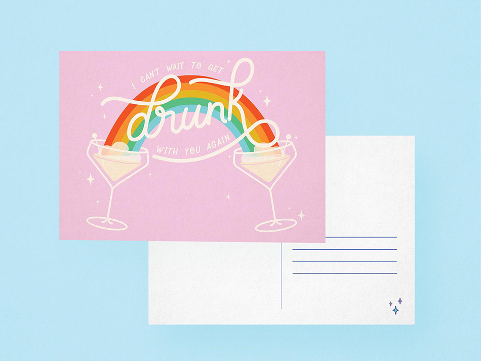 i can't wait to get drunk with you again card - LaurenHeimsothStudio