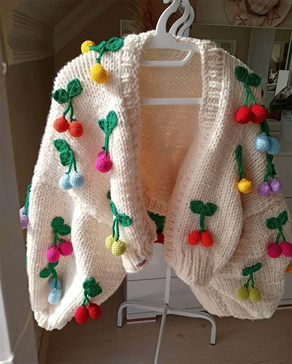 crochet cherry sweater