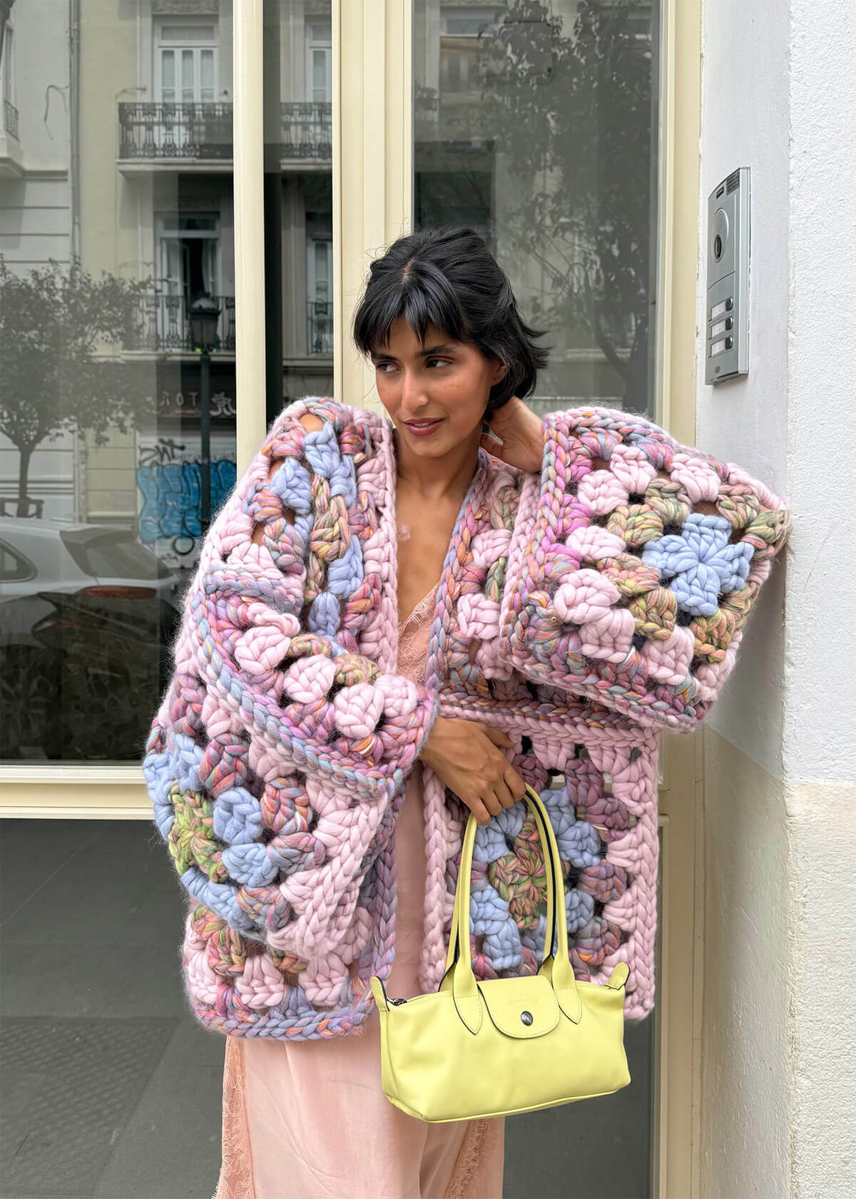 Hope Macaulay Pastel Crochet Chunky Sweaters