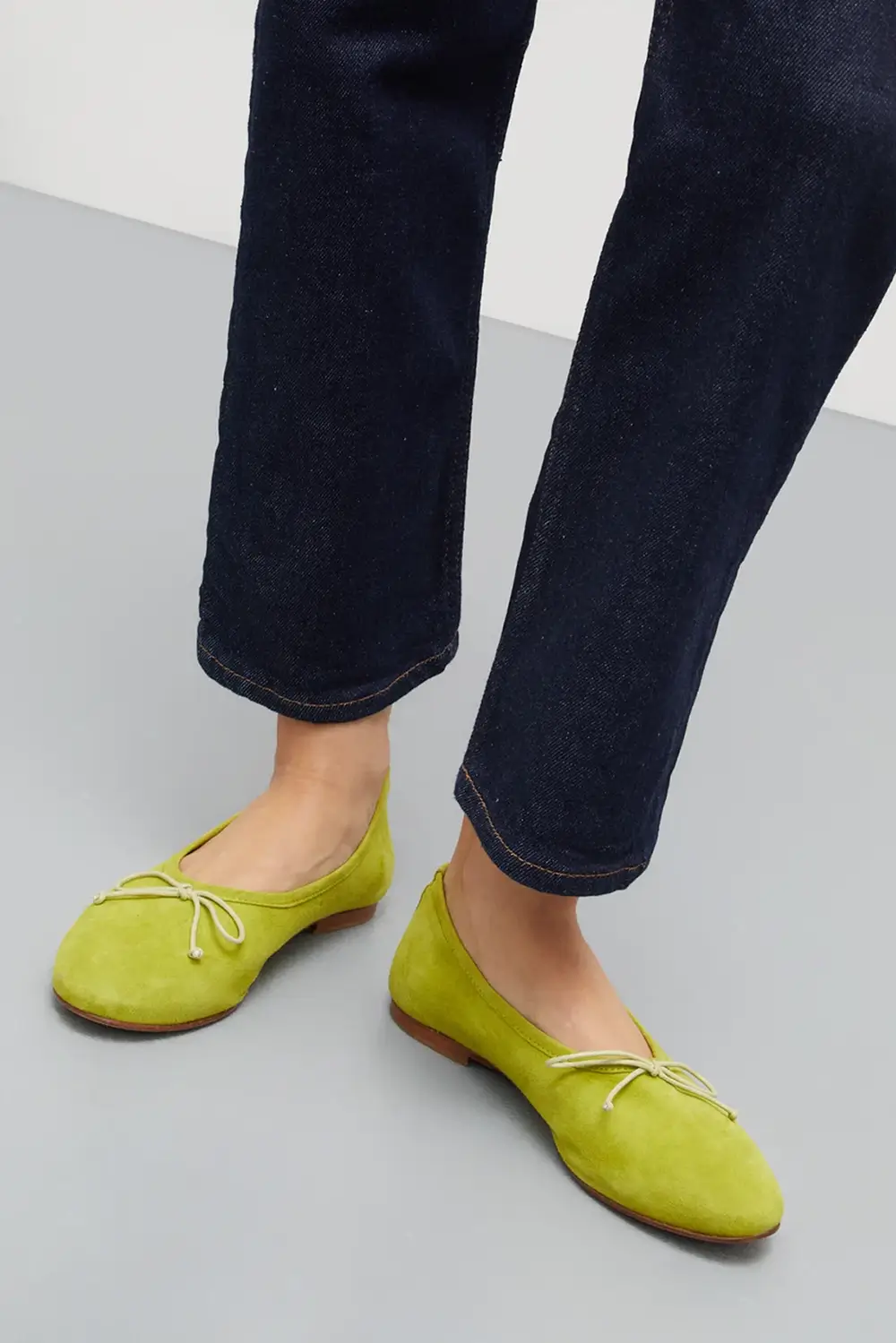 Augusta green bow flats for women for spring