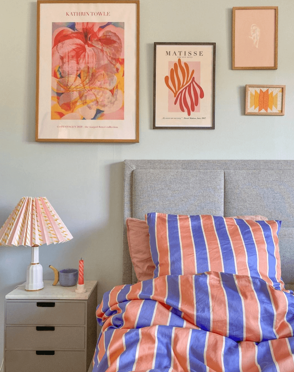 Striped satin bedding | Styling stripes for spring