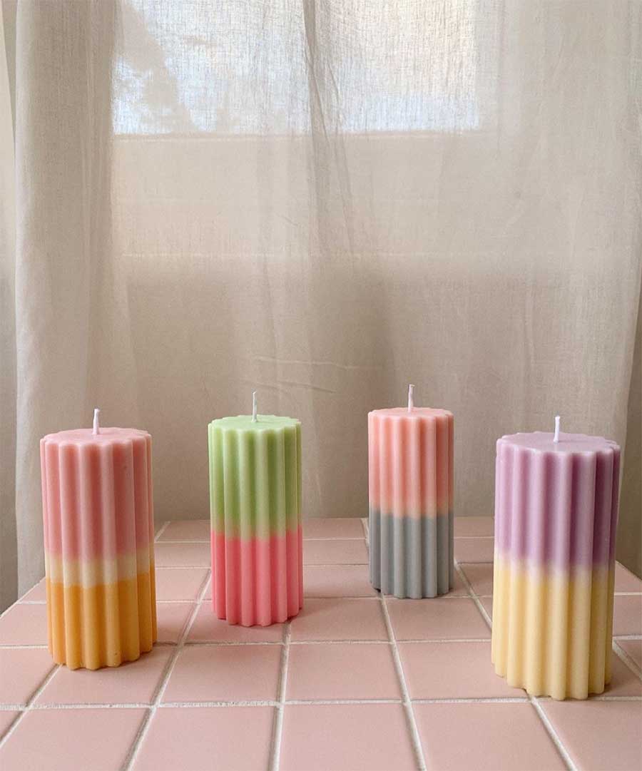 two toned candles