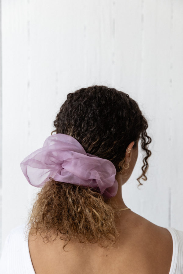 Purple oversized scrunchie
