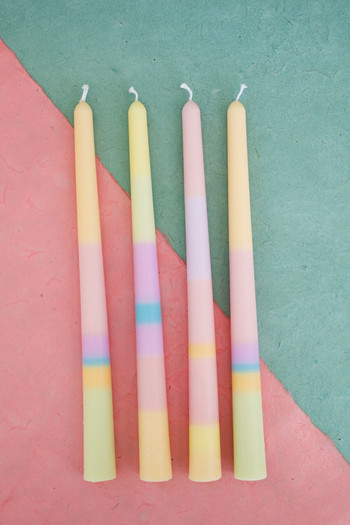 colorblock pastel taper candles from wallflower