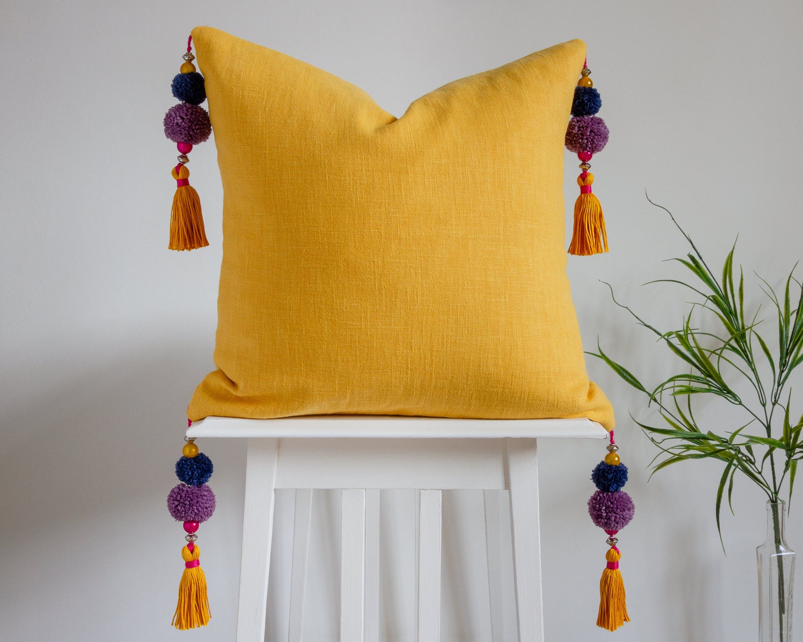 Linen pillow cases with tassels from designSix5