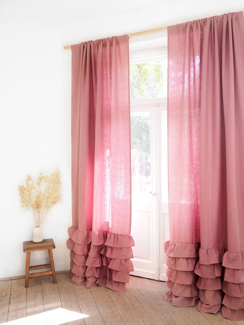 Heavyweight Linen Curtain Set - solinen linen decor on etsy