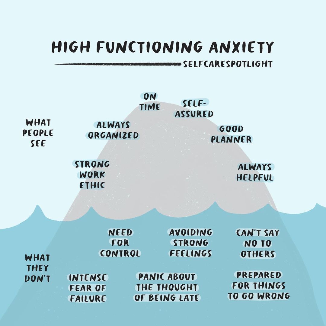 High Functioning Anxiety via @selfcarespotlight