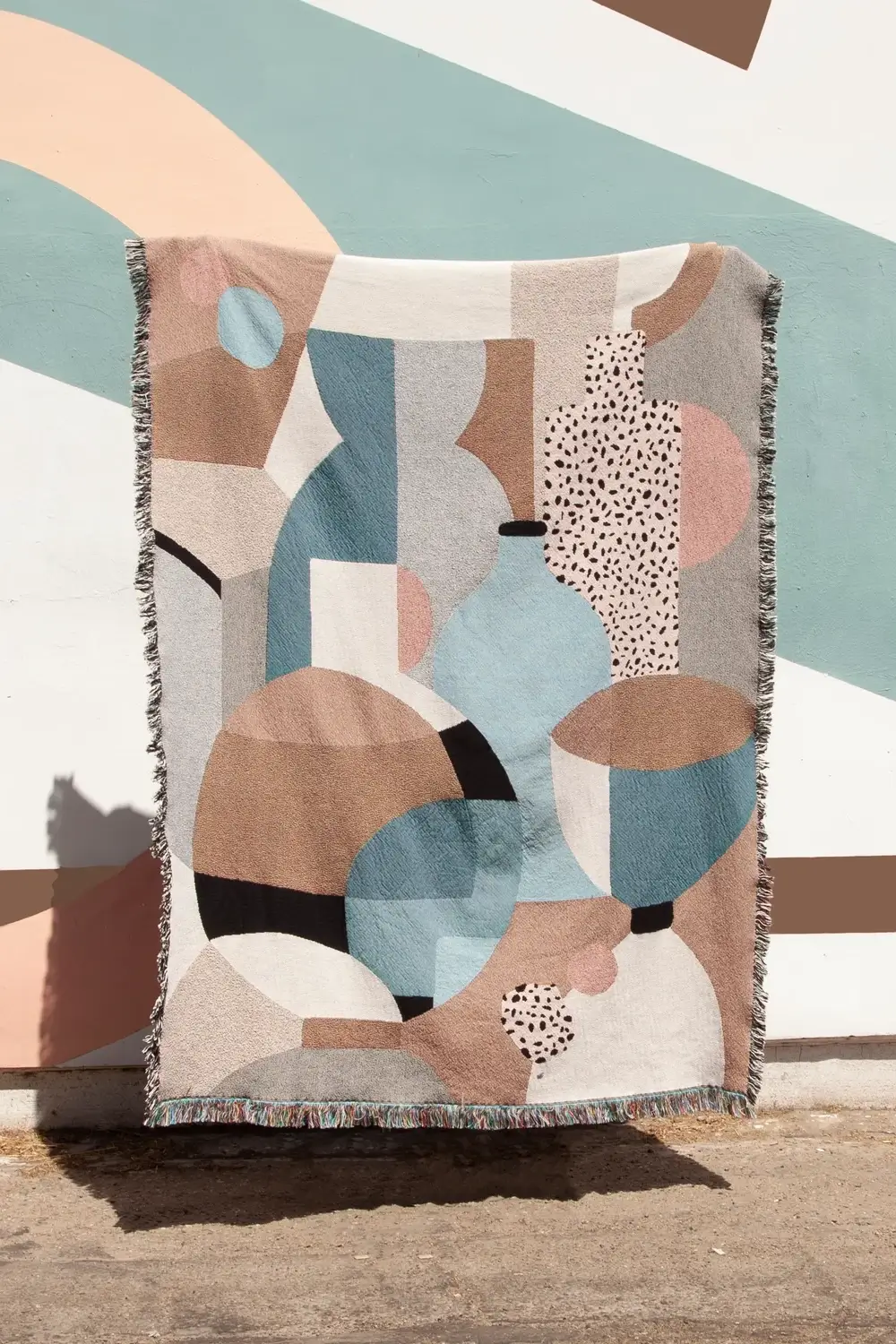 blue abstract throw blanket for fall