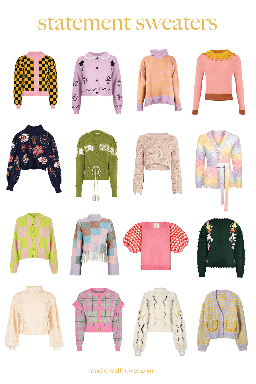 16 Candy Colored Statement Sweaters for Fall via wallflower