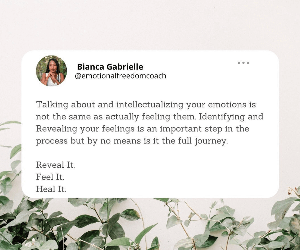 Bianca Gabrielle of @emotionalfreedomcoach