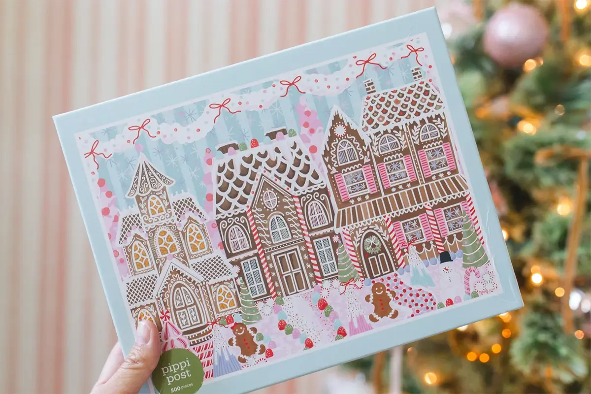 gingerbread village puzzle by pippi post
