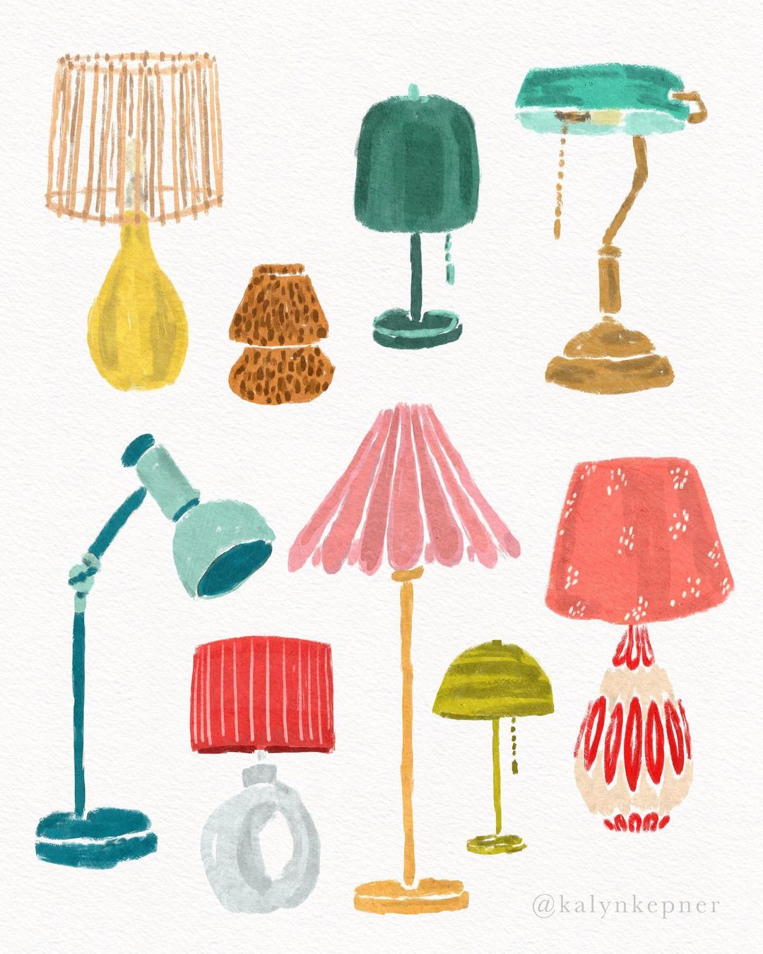 this cute lamp illustration by Kalyn Kepner