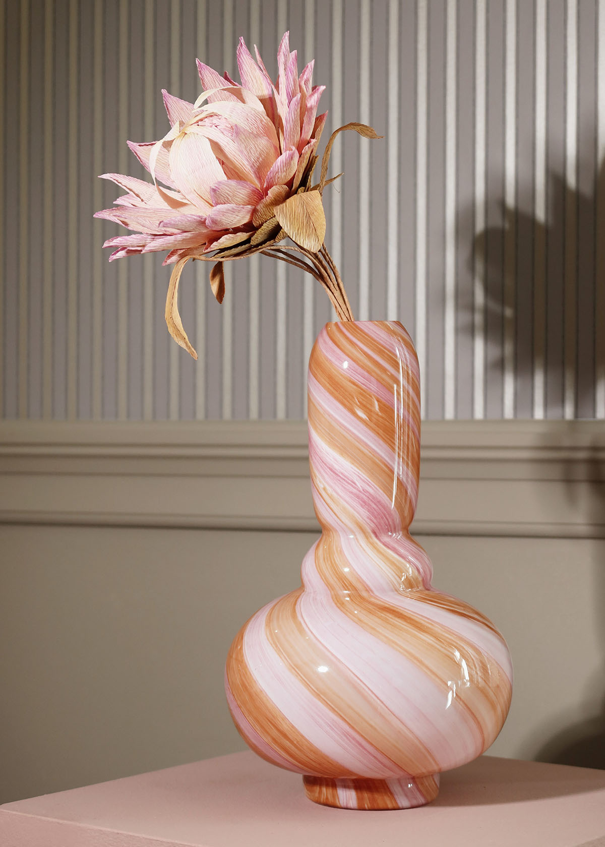 Danish Swirl Glass Vase