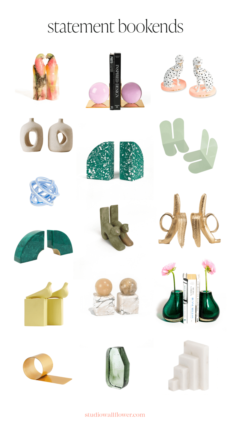 Unique Bookends Statement Bookends for Shelves wallflower