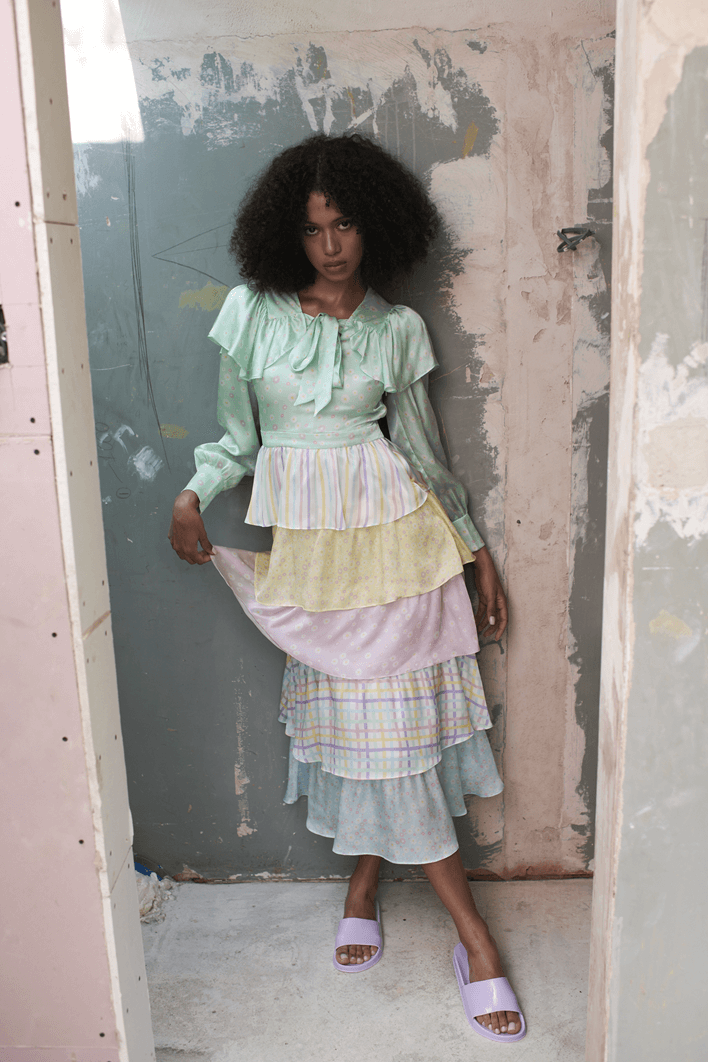Acacia Print Tiered Maximalist Dress by Olivia Rubin