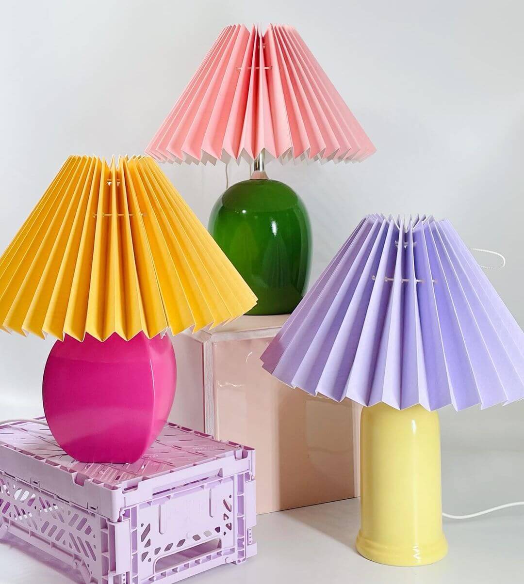 colorful vintage lighting by Interioer & Genbrug