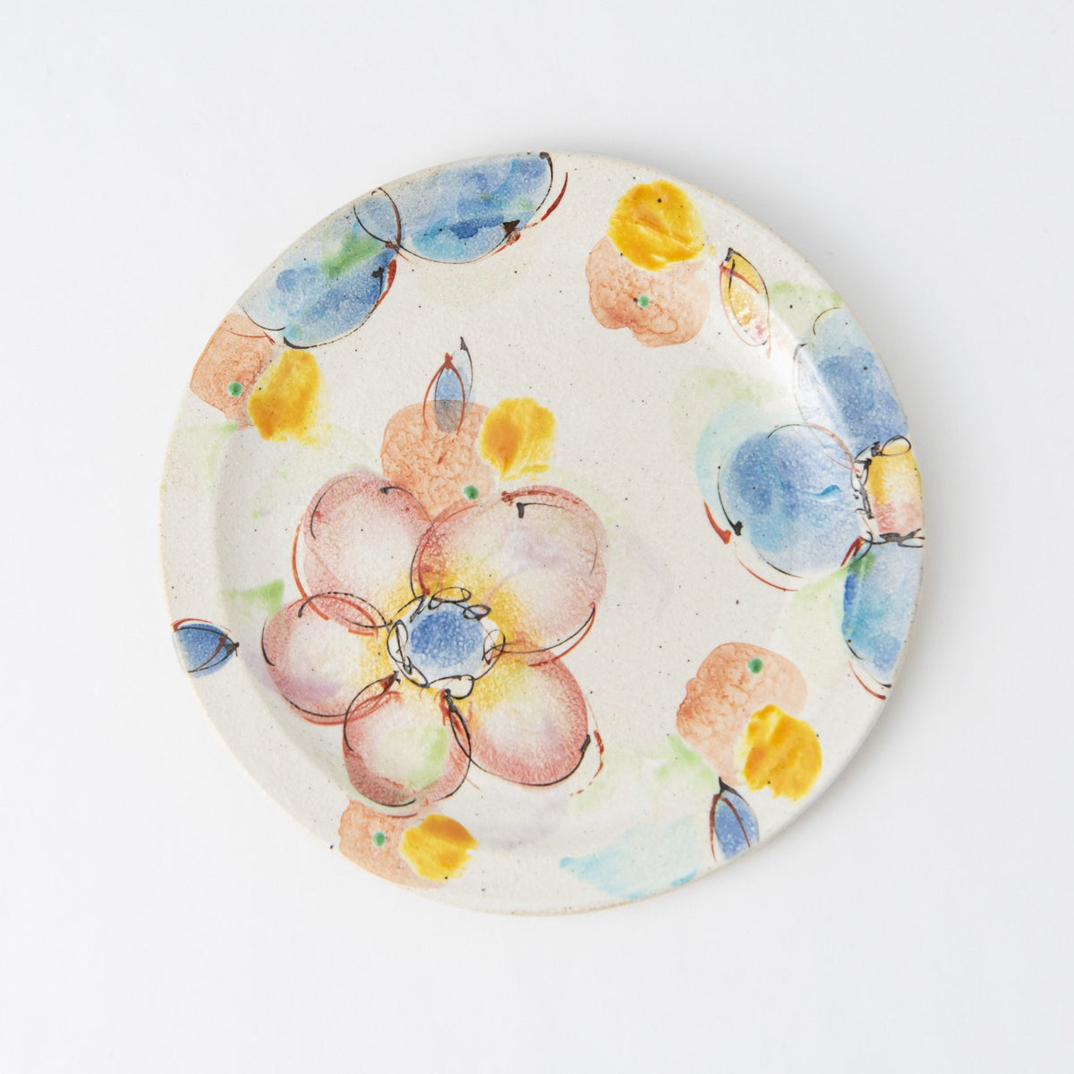 Kokuzou Kiln Flowers in The Wind Kutani Round Plate |