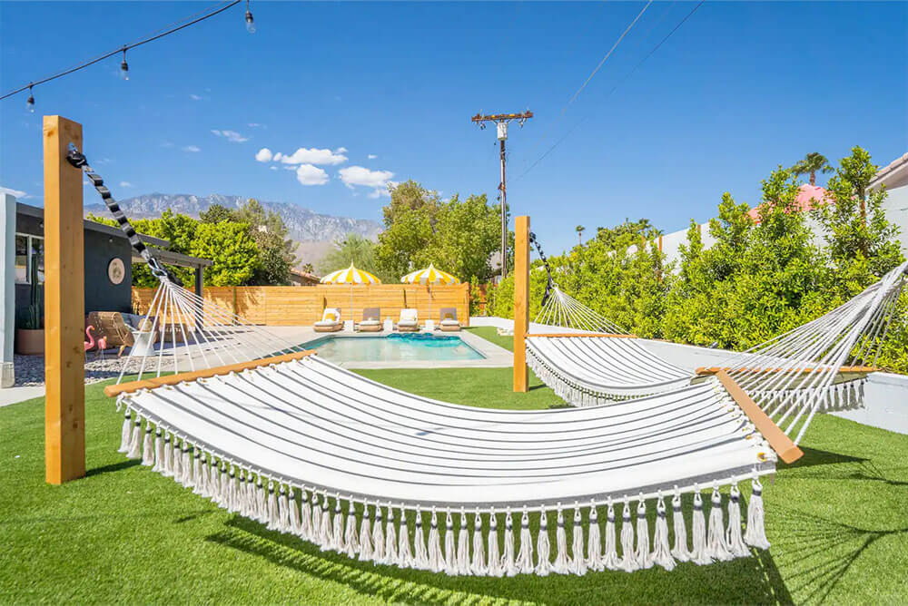 palm springs airbnb with pool and hammock