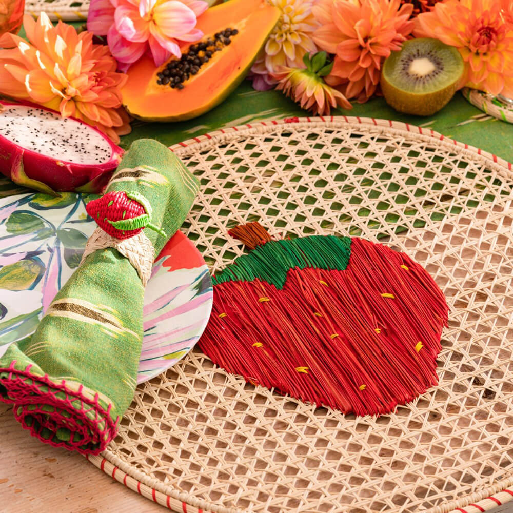 woven strawberry placemat