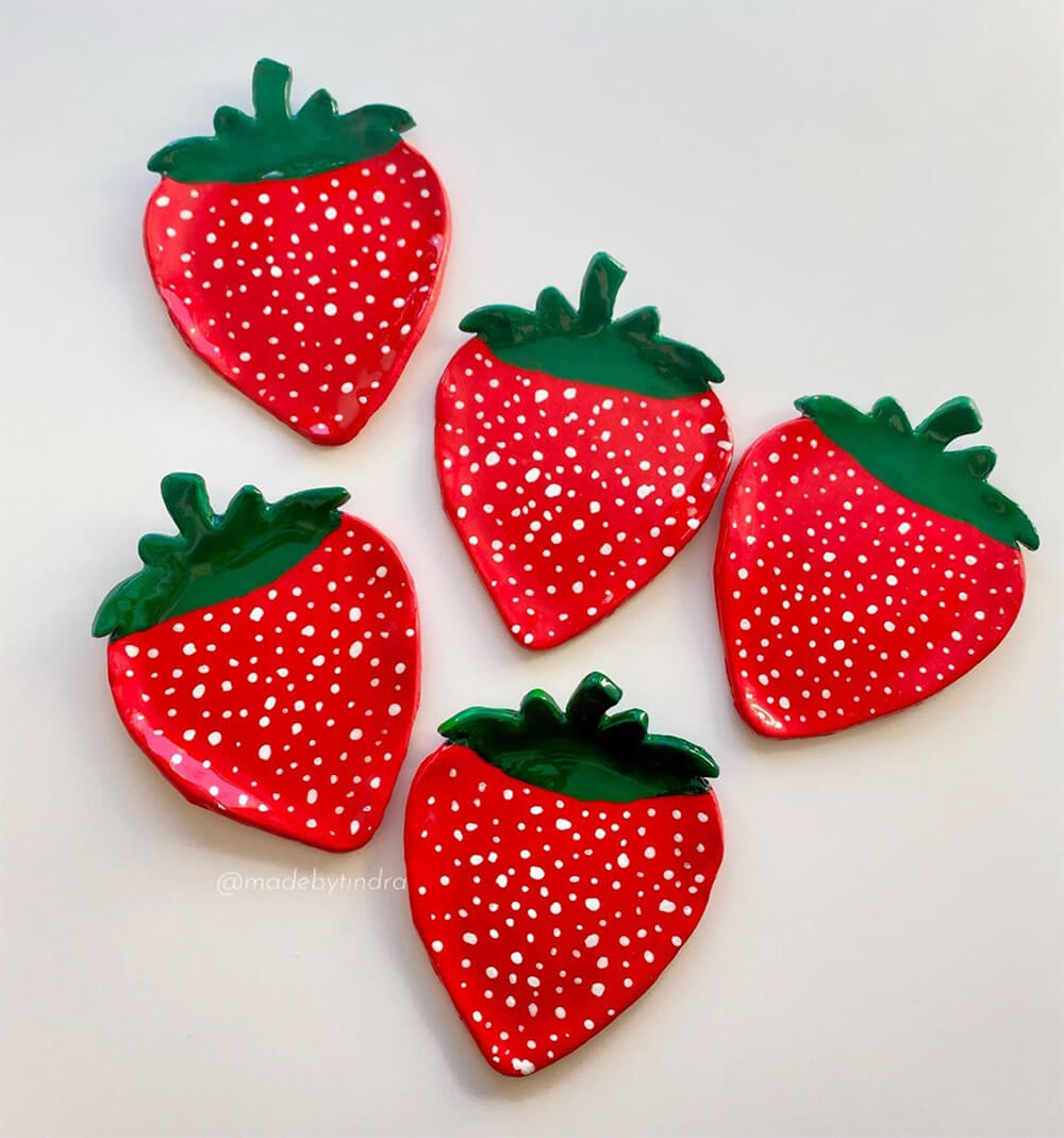 strawberry trinket trays