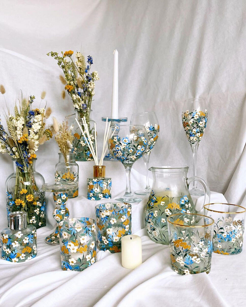 gorgeous flower glasses by lucy siviter