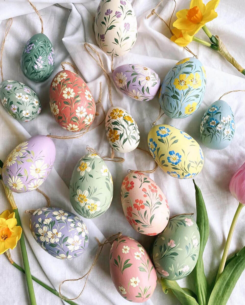 floral easter eggs by lucy siviter