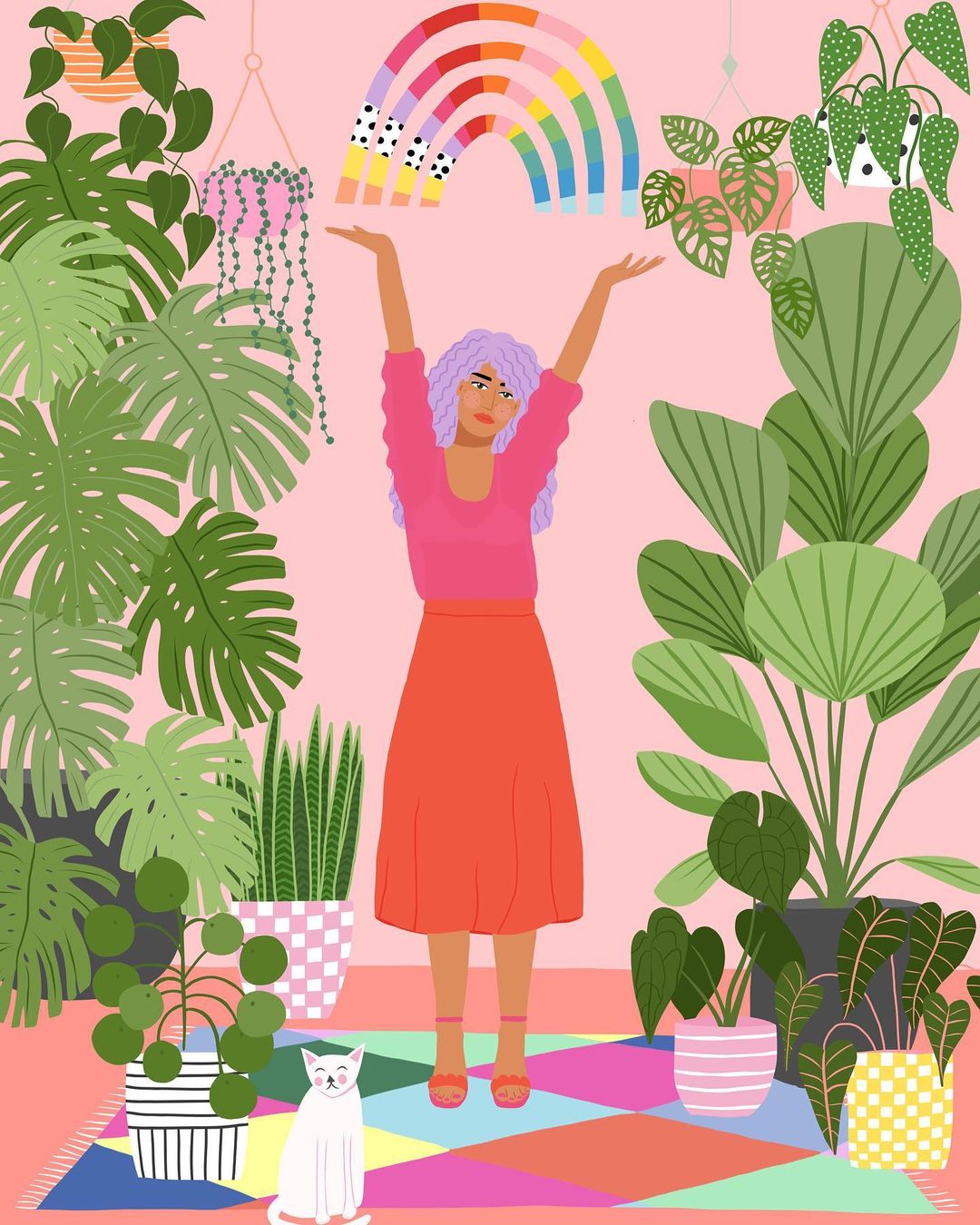 Plant Joy cat illustration by Brisbane-based Brook Gossen