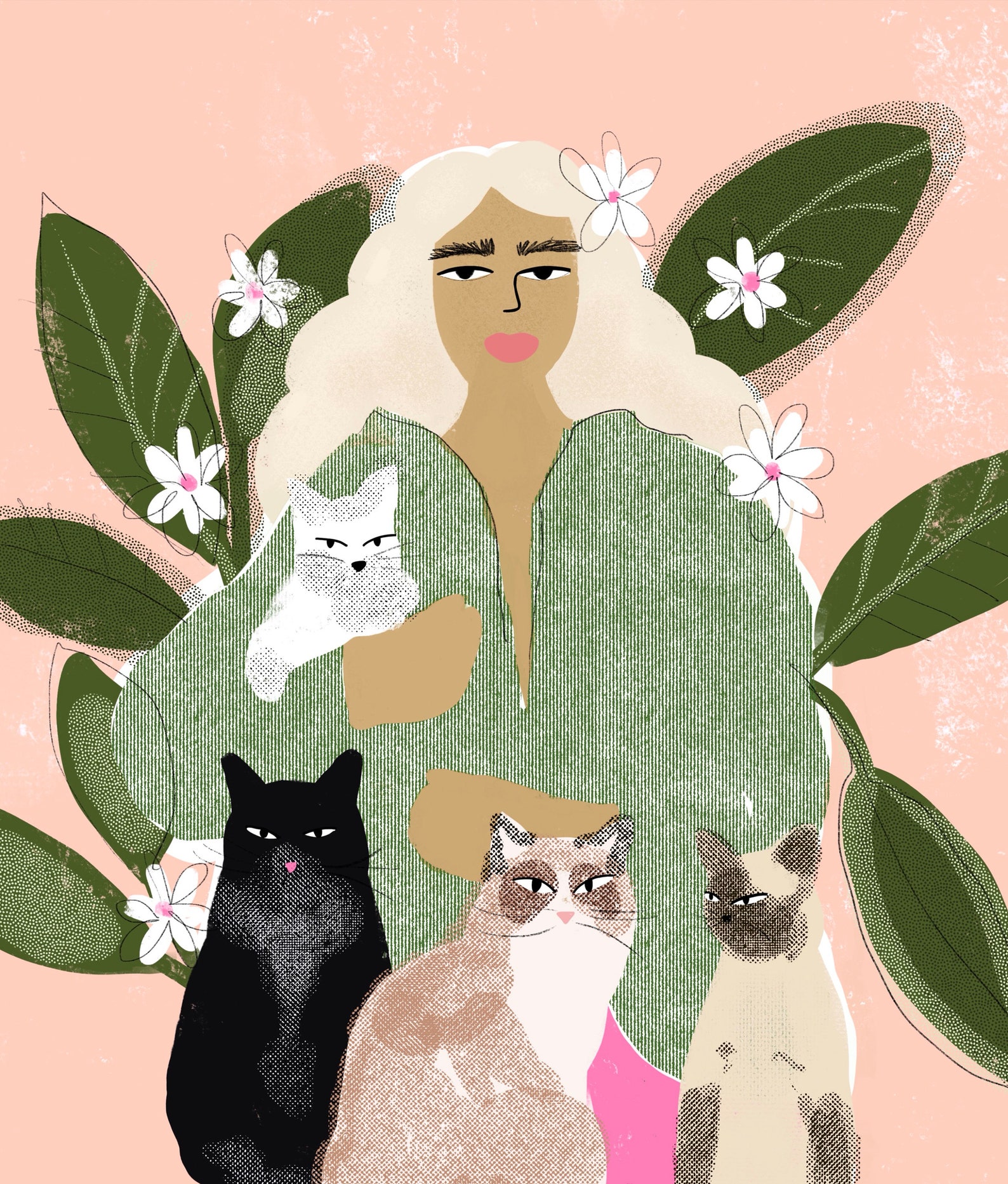 Cat Lady art print by Alja Horvat