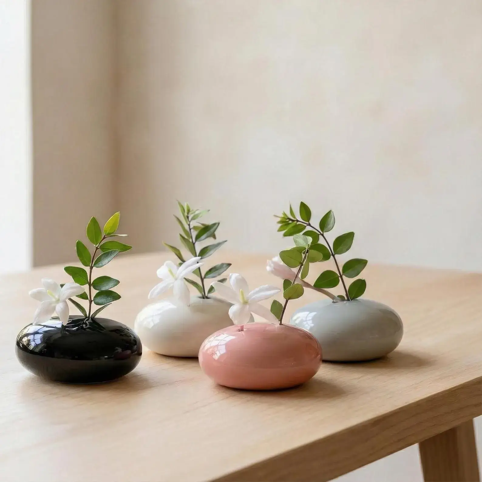 Handmade Ceramic Ikebana Vase, Gloss Glaze