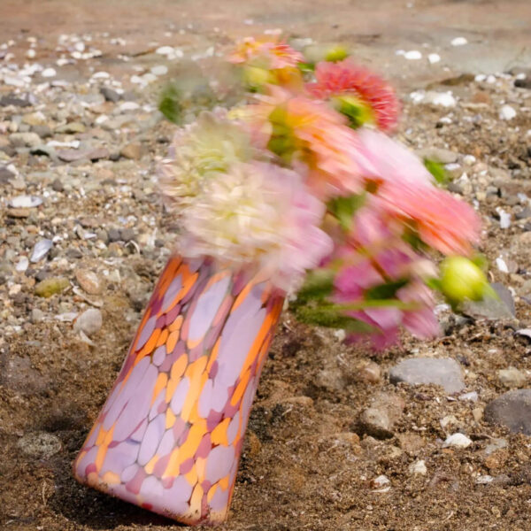 Peach Glow Glass Vase - Hand Blown by Maria Ida Design for Spring