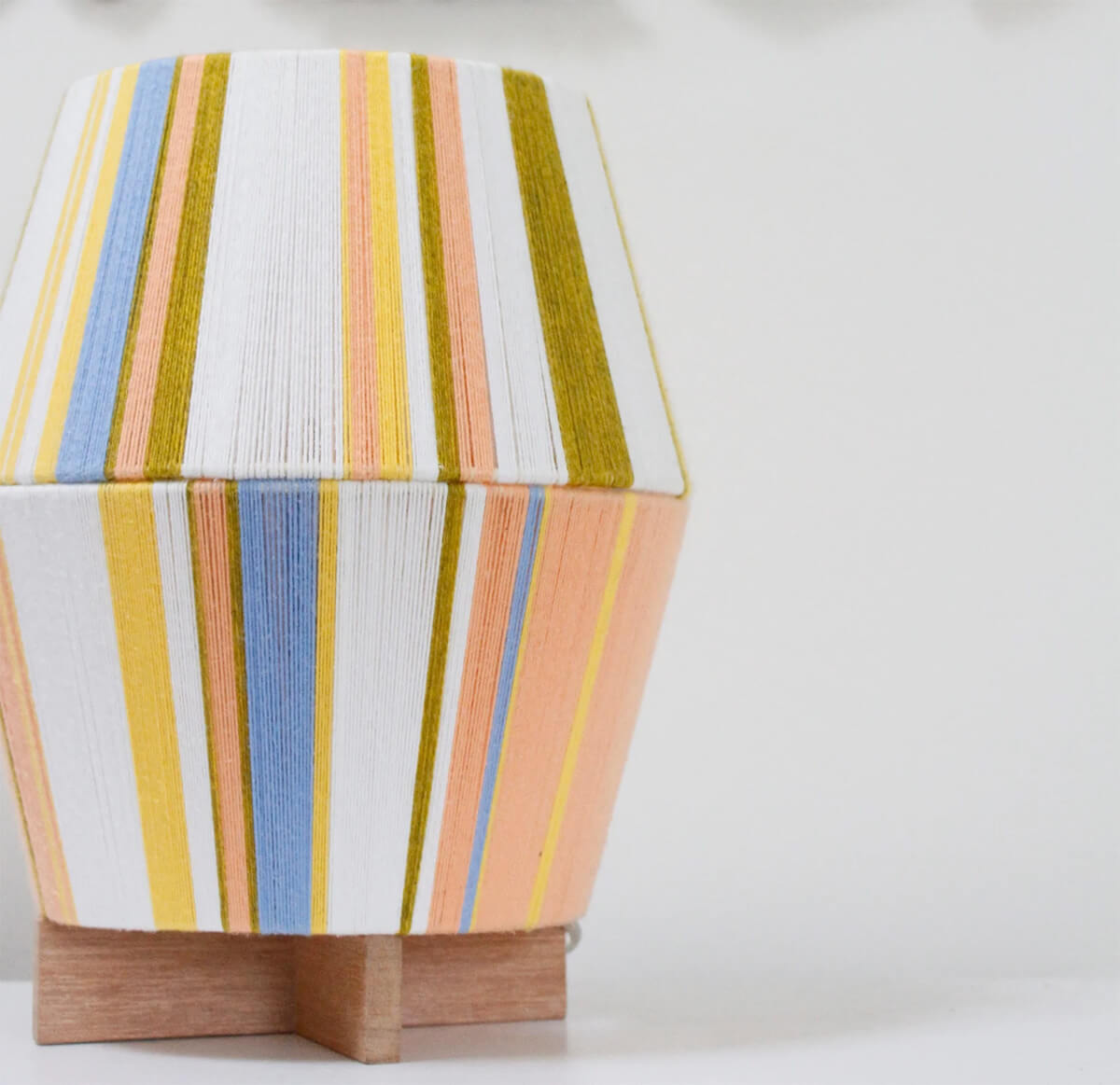 pastel striped woven lamp shade