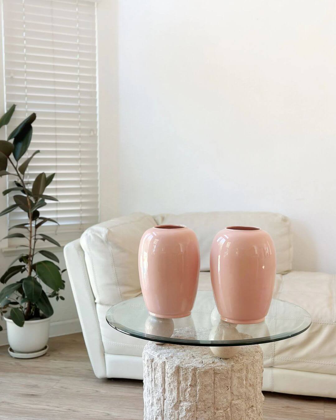 Simply Chi pink 80s vintage pastel haeger vases