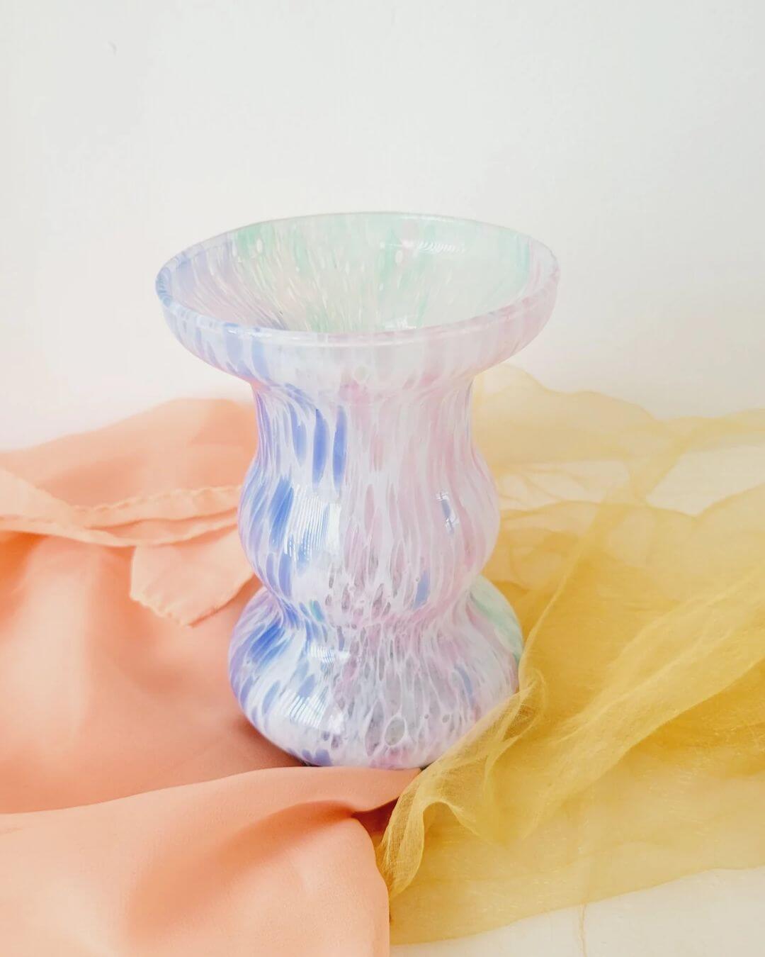 speckle pastel murano glass vintage vase from etsy