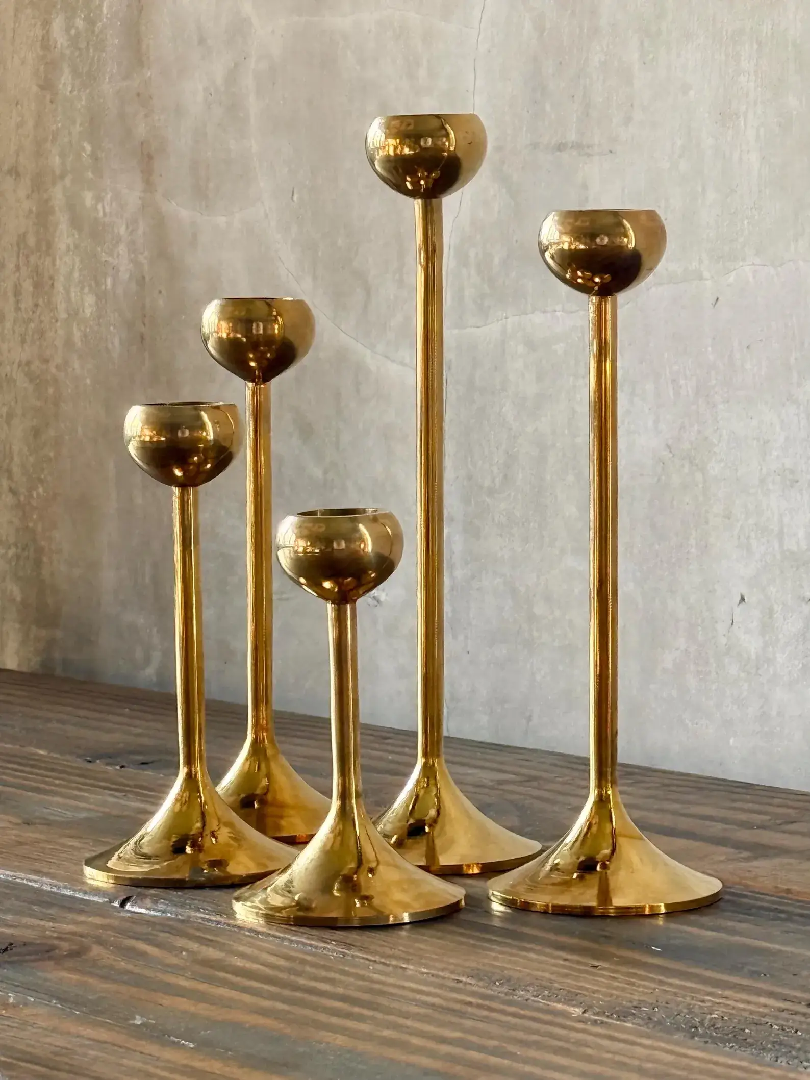 MCM brass taper candle holder candlesticks by Winsor Vintage Etsy