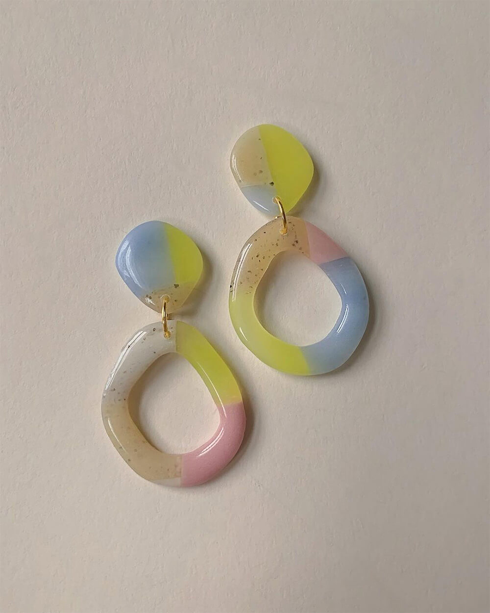 colorful clay earrings
