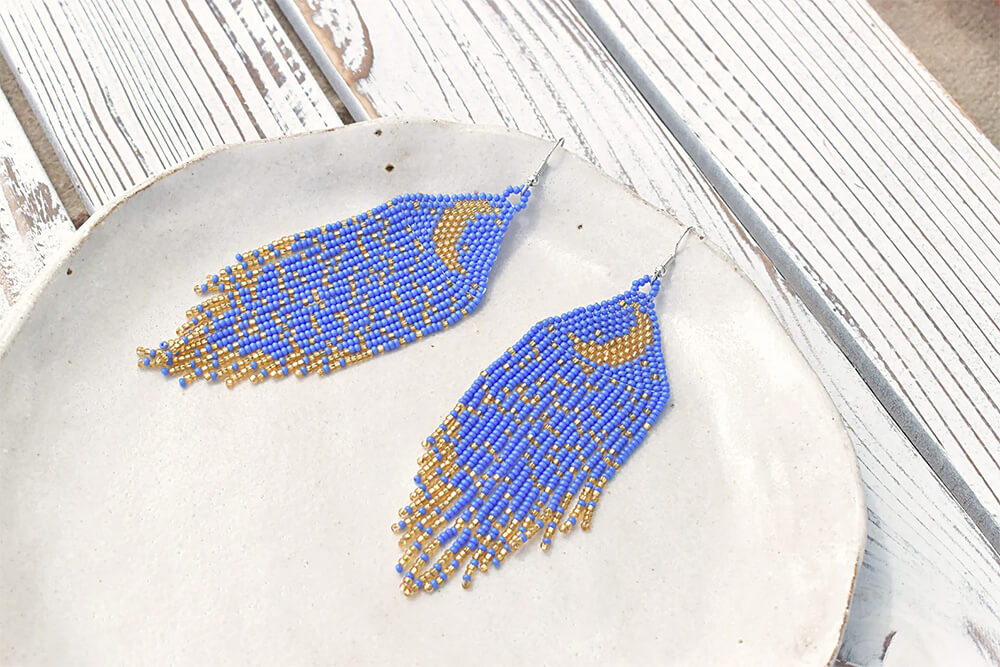 crescent moon indigenous made earrings