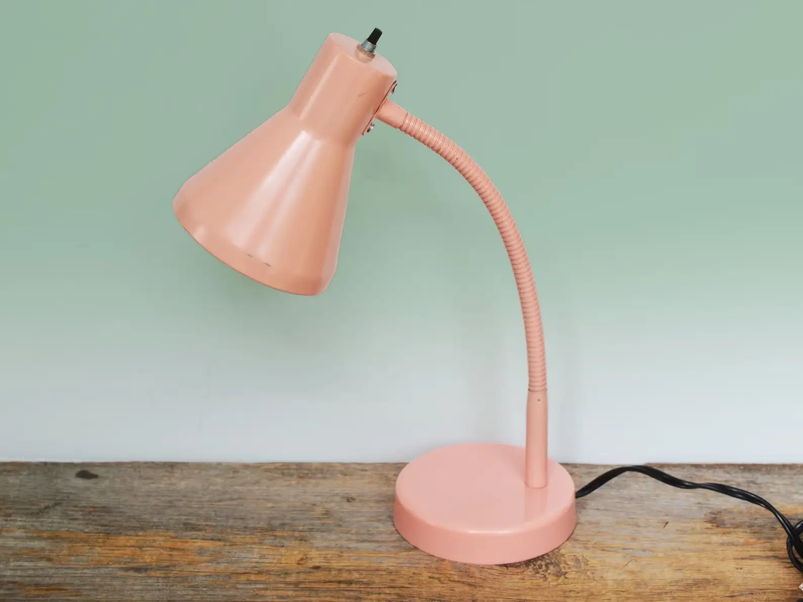 pink 80s gooseneck desk lamp vintage etsy