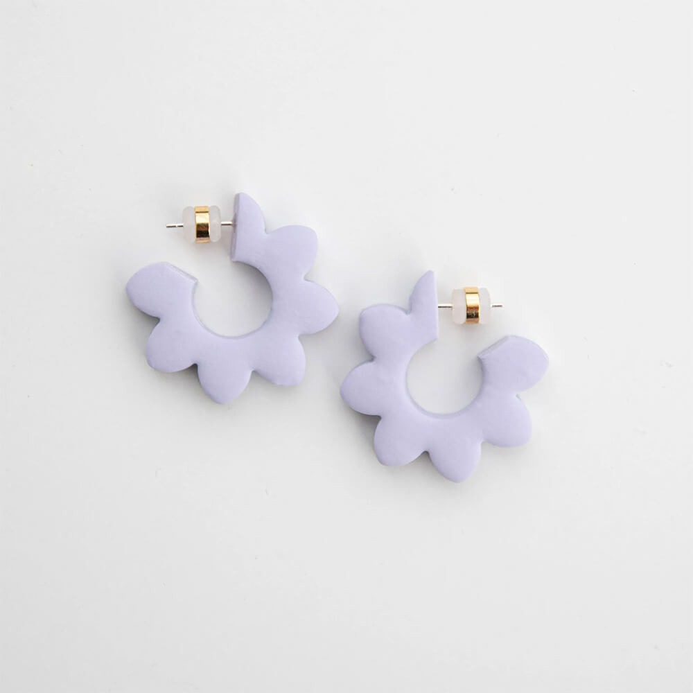 lilac flower shaped earrings