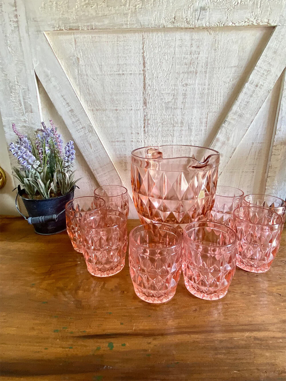 vintage pink depression glassware