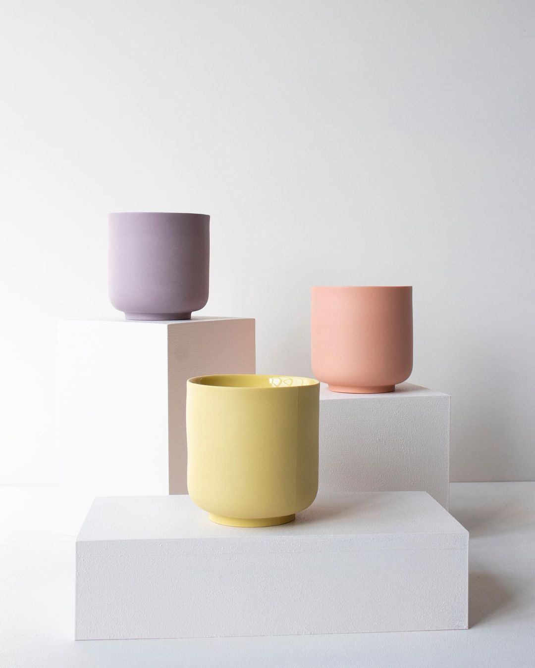 Pastel porcelain pots by Modesign in Istanbul
