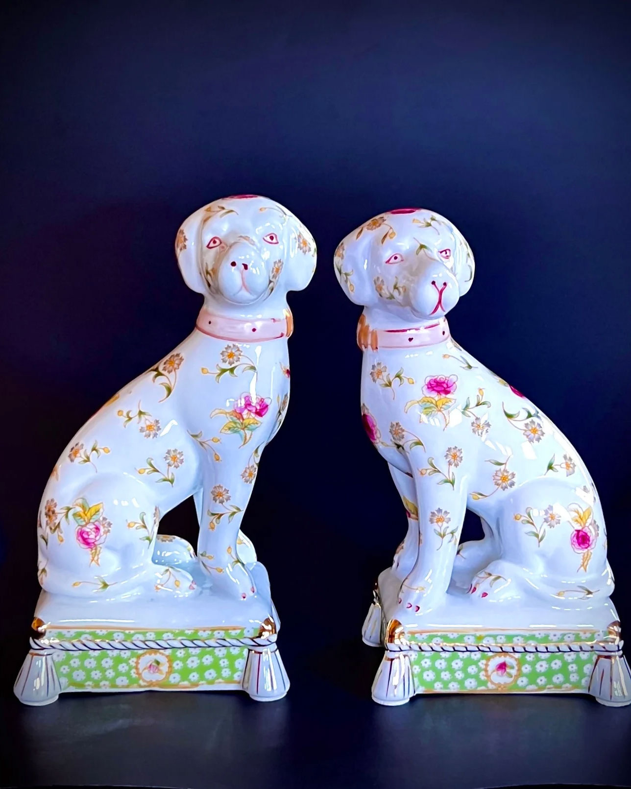 Staffordshire dog figurines from Etsy