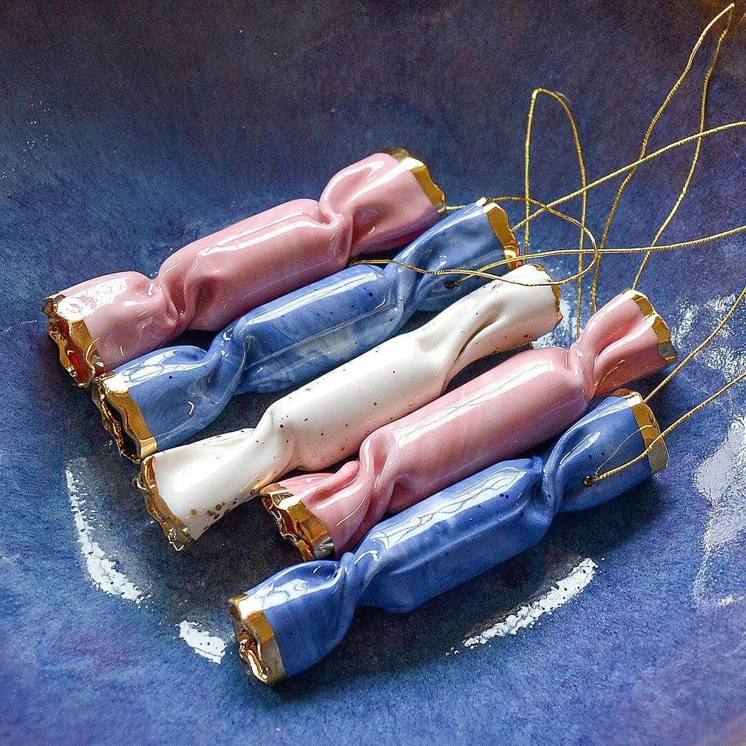 gruni ceramic candy ornaments