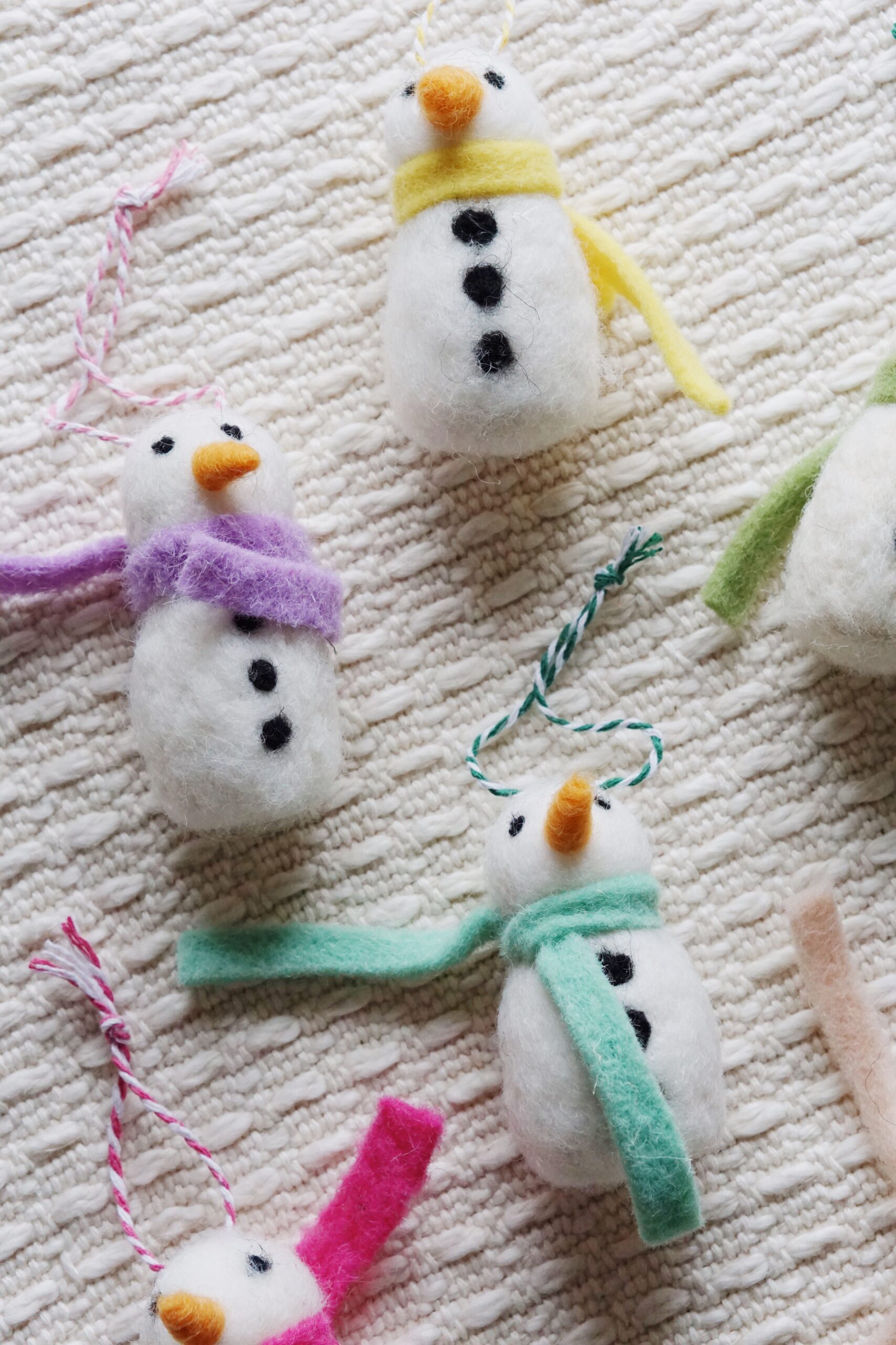 felt snowmen ornaments