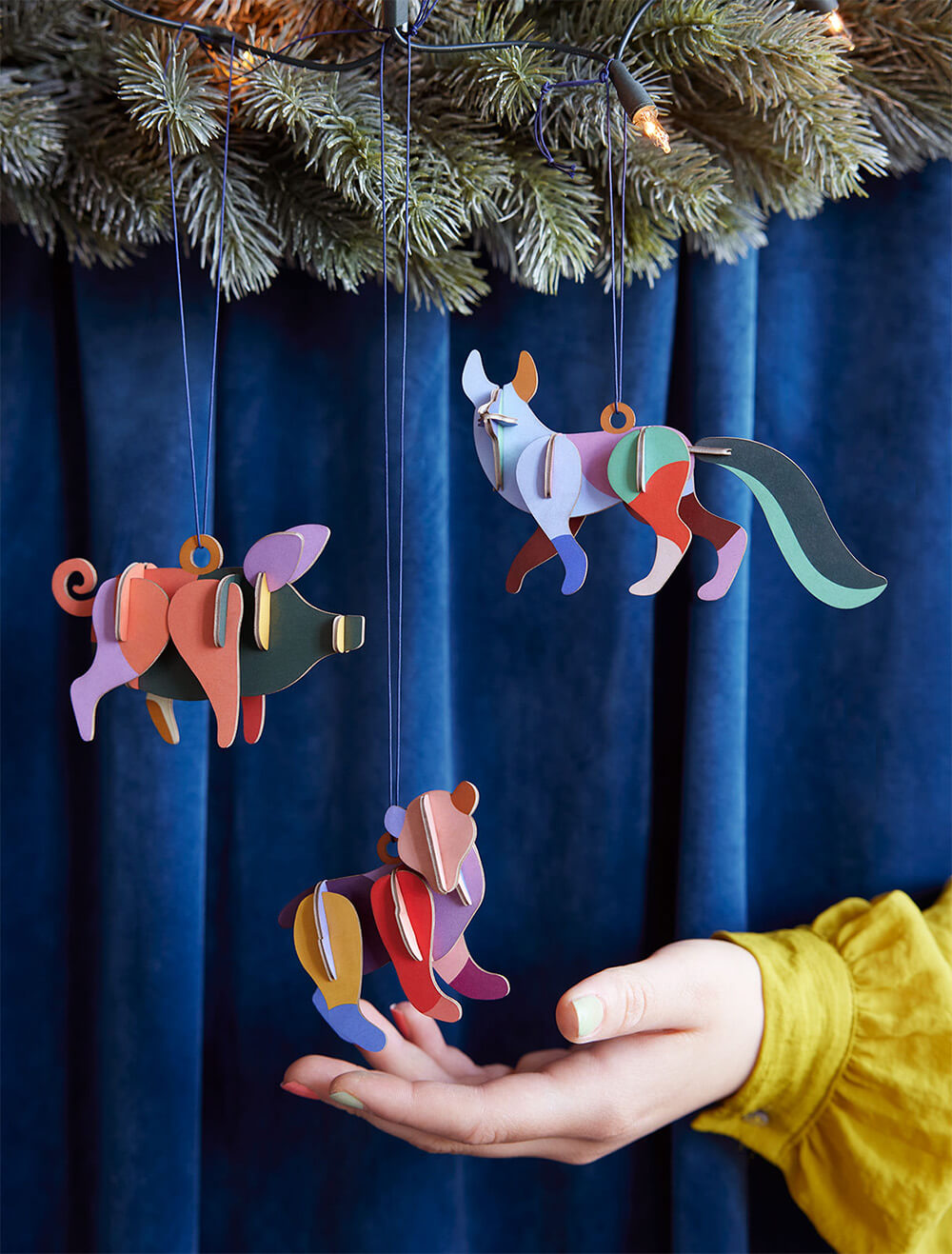 woodland animal cardboard ornaments